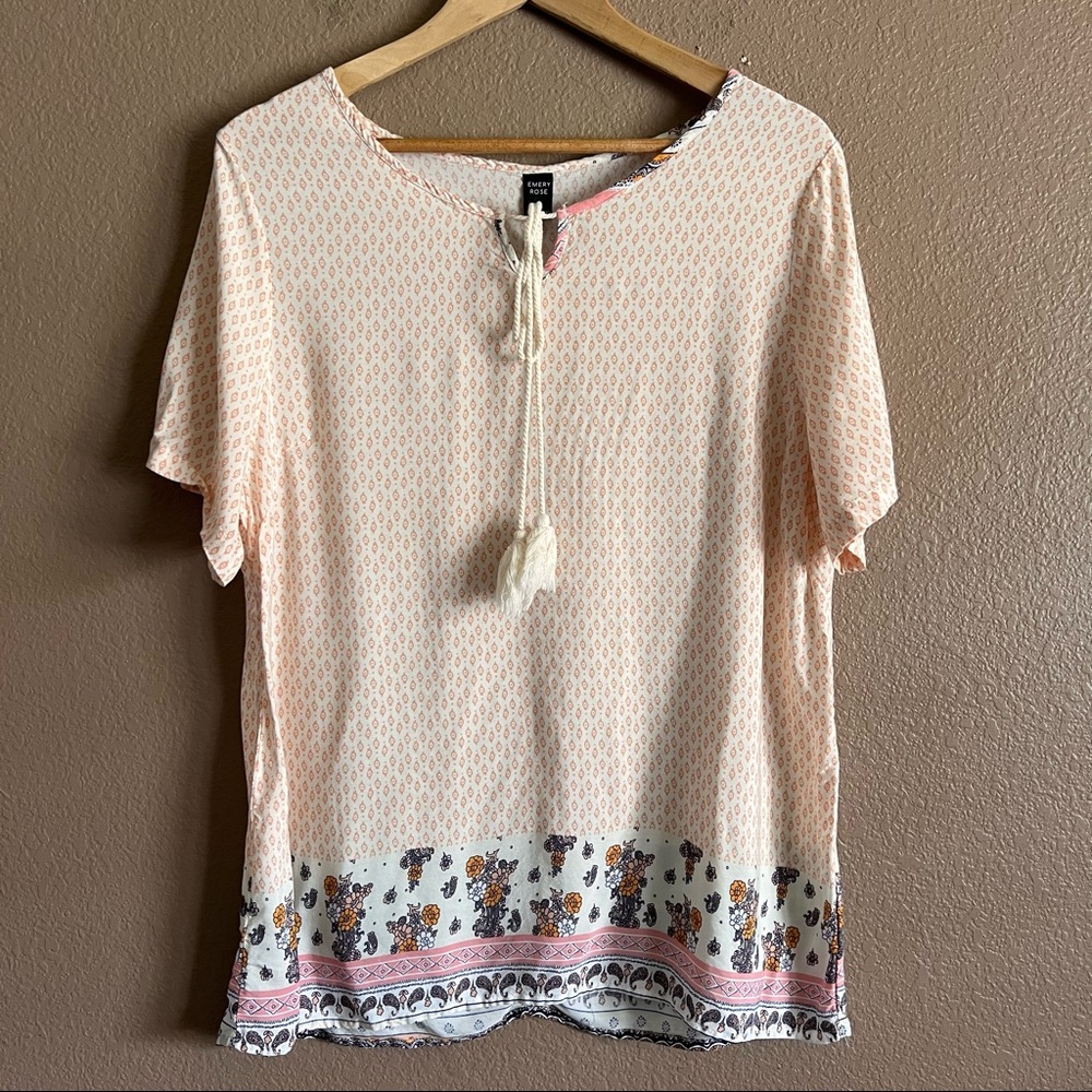 Emery Rose Floral Bohemian Top Size XXL